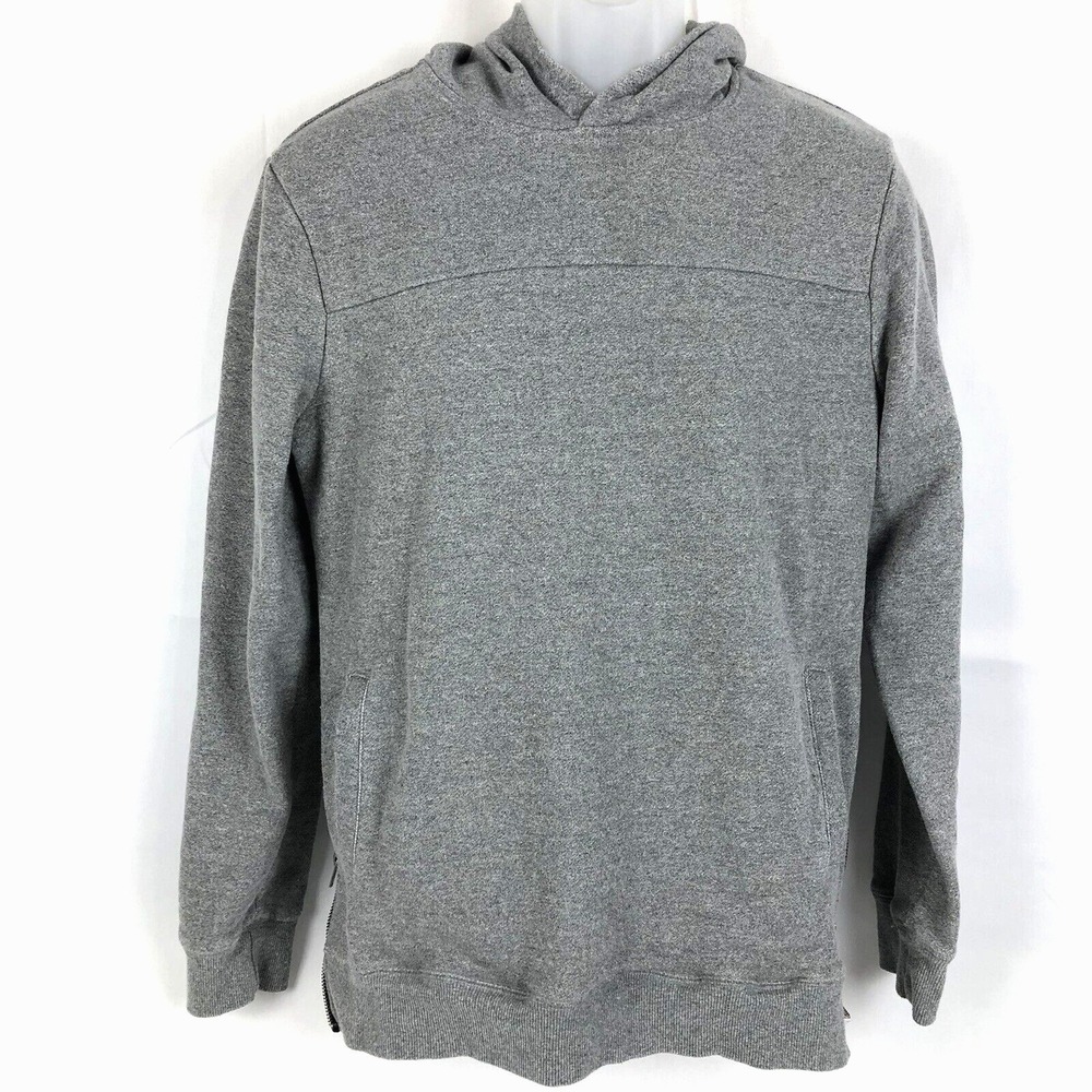PacSun Sweatshirt Mens M Gray‎ Hoodie W/ Side Zippers ribbed cuffs